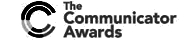 The Communicator Awards Logo in schwarzer Schrift mit stilisiertem C-Symbol